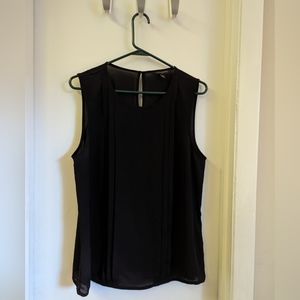 Banana Republic Black Pleated Sleevless Business Top